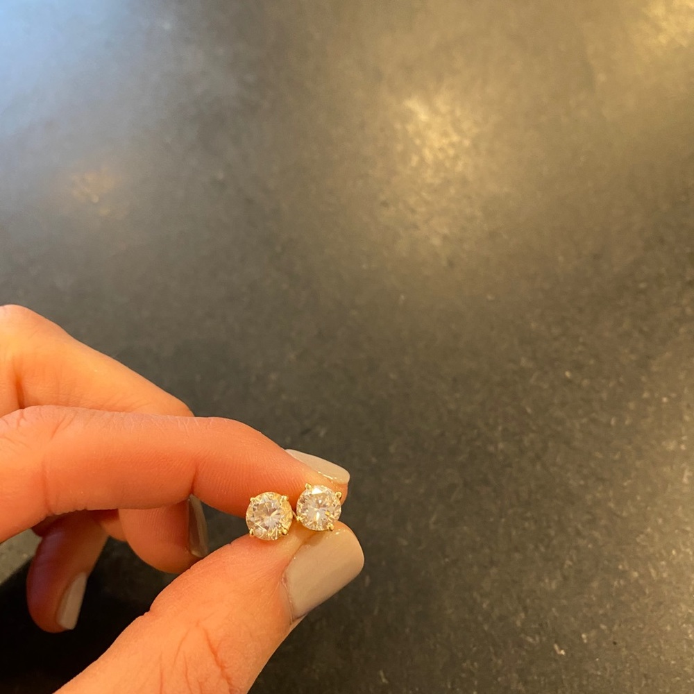 Diamond studs with 14k backs